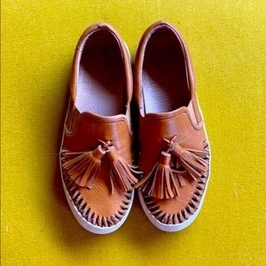 J SLIDES Aztec Tan Leather Slides
